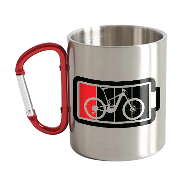 Low Battery Stainless Steel Double Wall Carabiner Mug 12oz