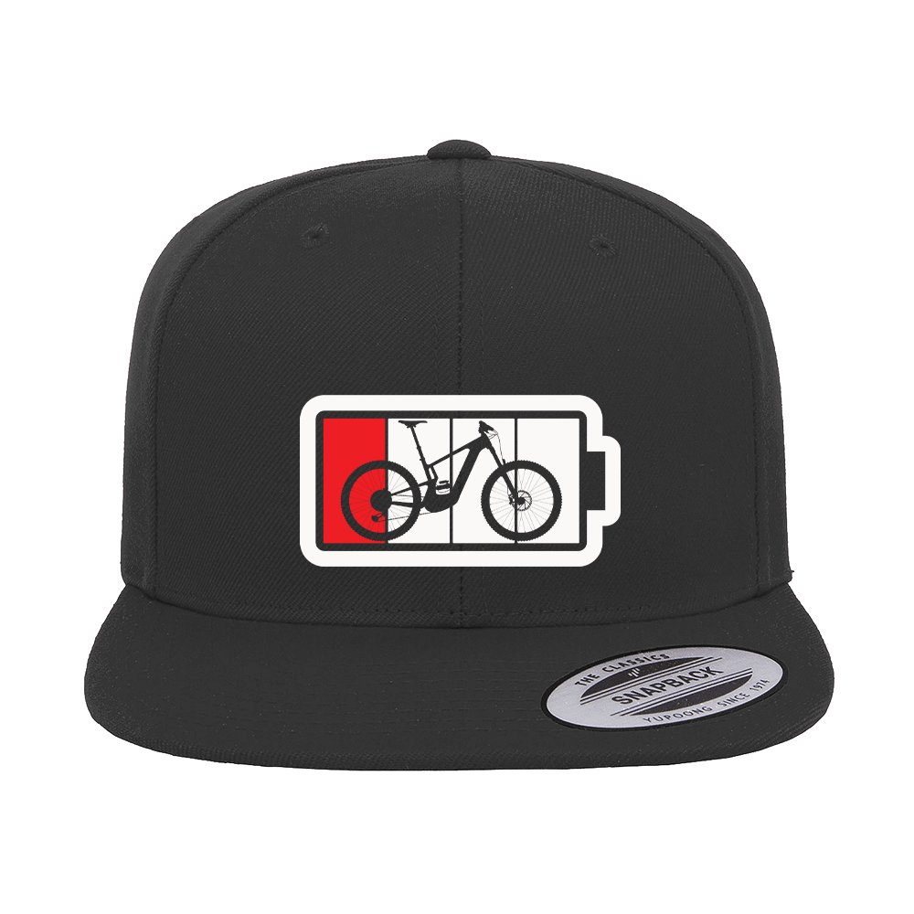 Low Battery Embroidered Flat Bill Cap