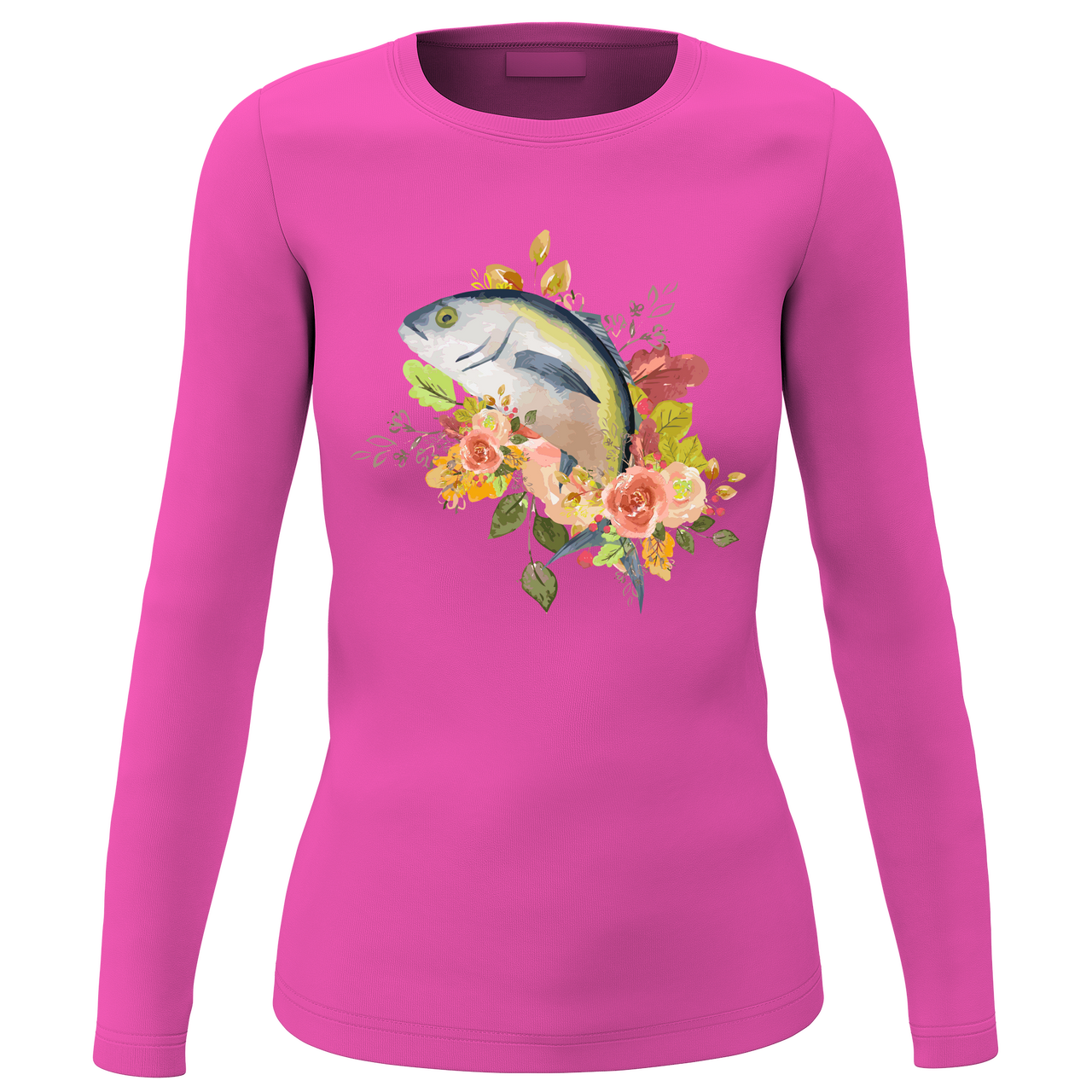 Fishing Flower Women Long Sleeve Shirt