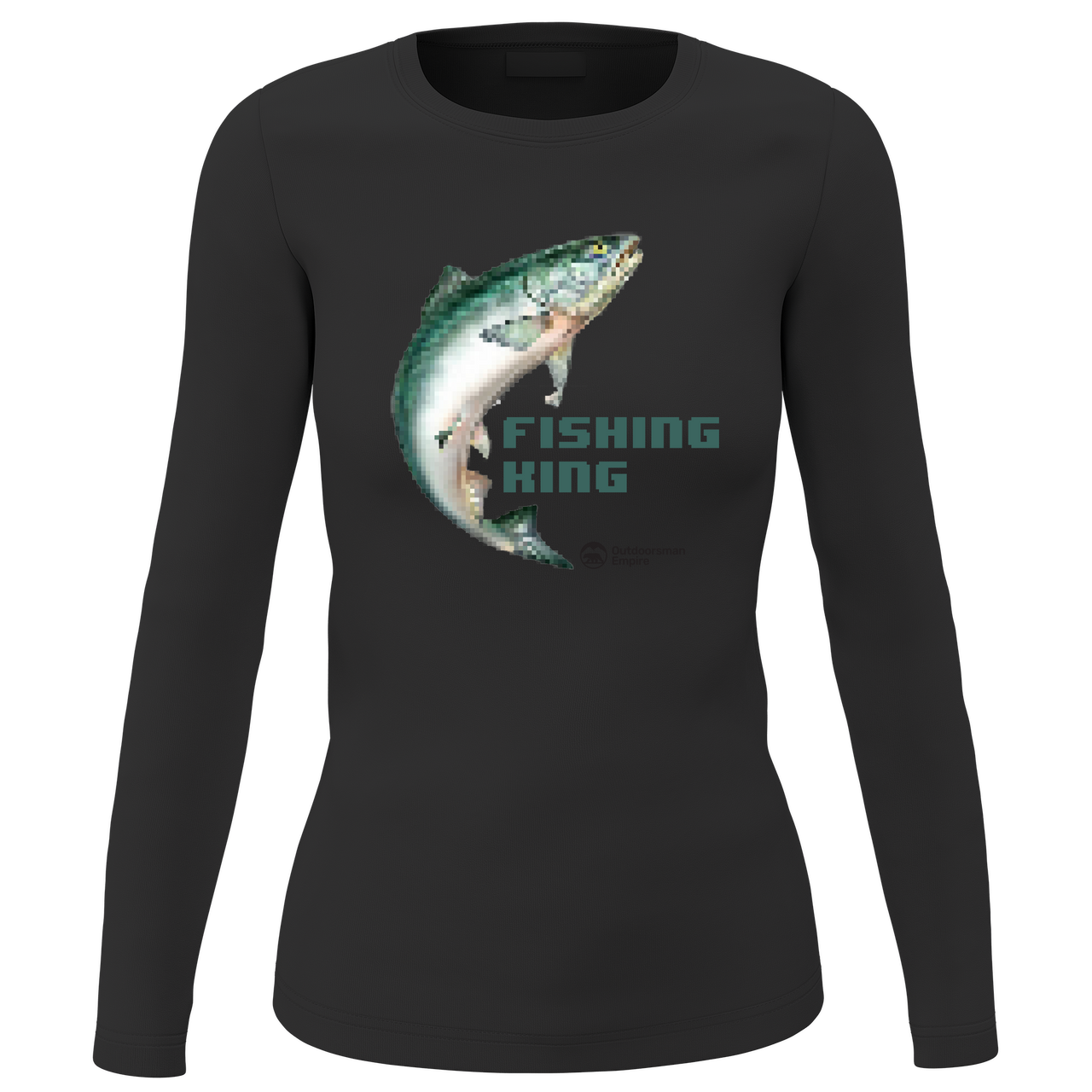 Fishing Pixelated Women Long Sleeve Shirt