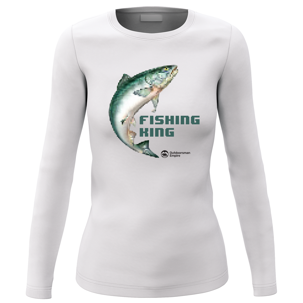 Fishing Pixelated Women Long Sleeve Shirt