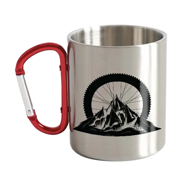 Mountain Tires Stainless Steel Double Wall Carabiner Mug 12oz