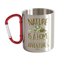 Thumbnail for Nature Is A Home Stainless Steel Double Wall Carabiner Mug 12oz