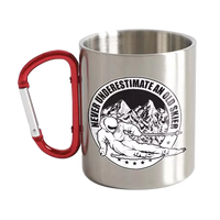 Thumbnail for Never Underestimate An Old Skier Stainless Steel Double Wall Carabiner Mug 12oz