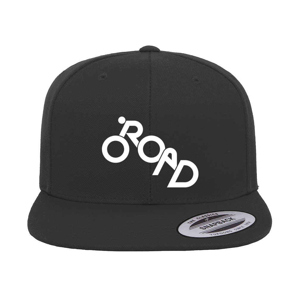 Road Embroidered Flat Bill Cap