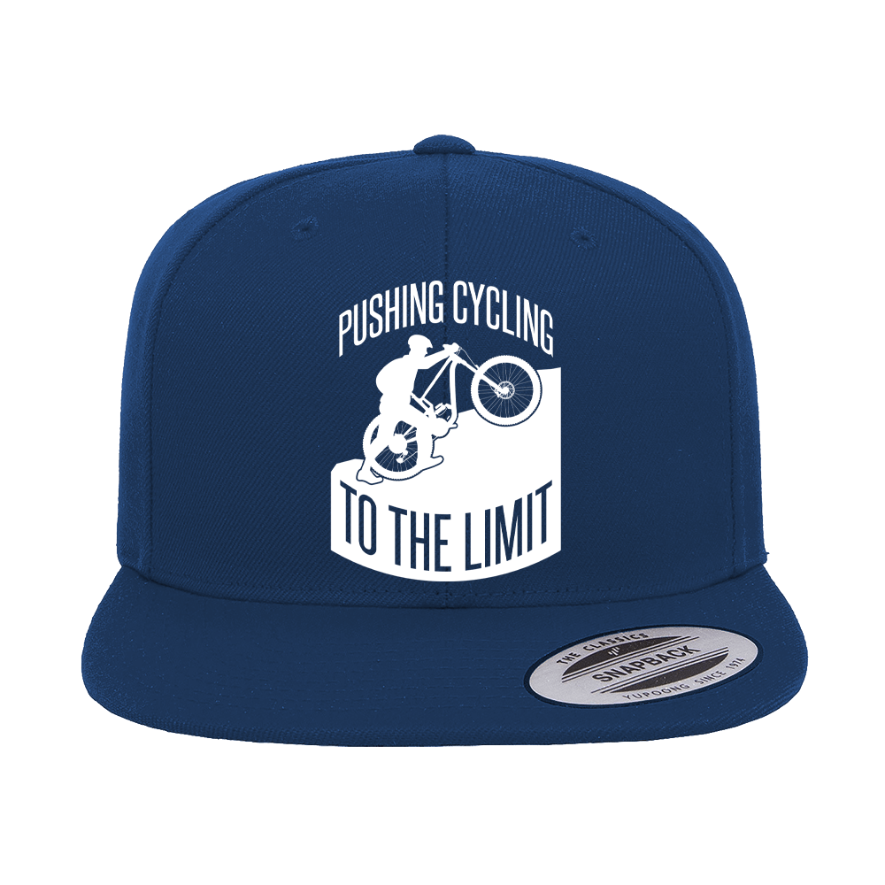 Pushing Cycling To The Limit Embroidered Flat Bill Cap