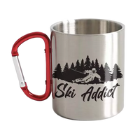 Thumbnail for Ski Addict Stainless Steel Double Wall Carabiner Mug 12oz
