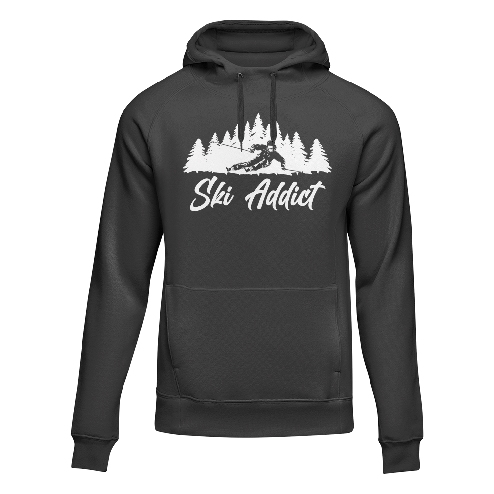 Ski Addict Adult Fleece Hooded Sweatshirt