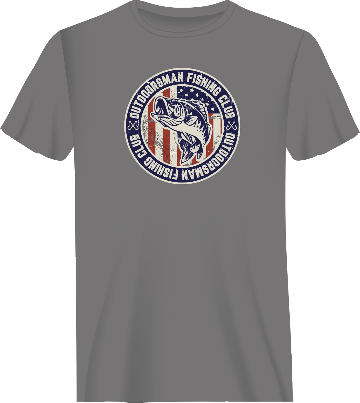 Outdoorsman Fishing Club Patriotic Man T-Shirt