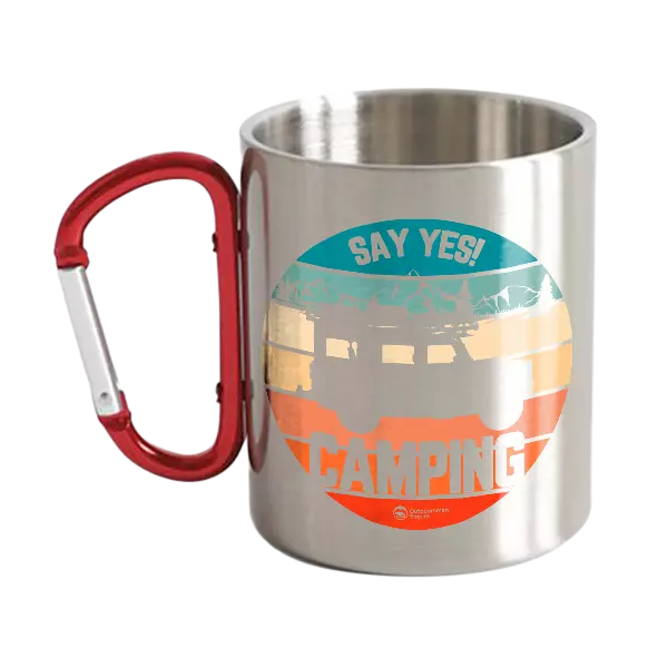 Style 70 Camping Stainless Steel Double Wall Carabiner Mug 12oz