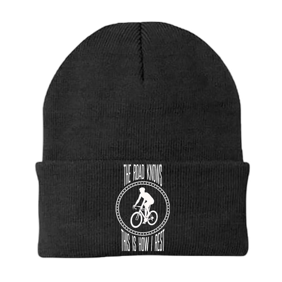 The Road Knows This Is How I Rest Embroidered Beanie