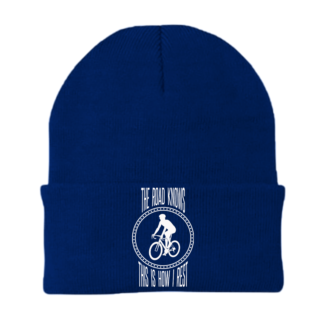 The Road Knows This Is How I Rest Embroidered Beanie