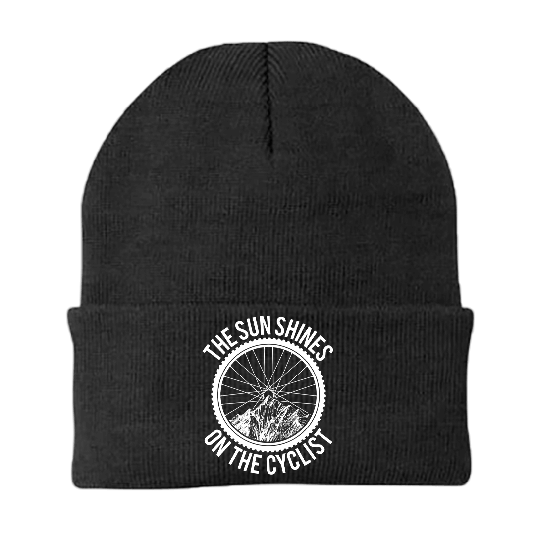 The Sun Shine On The Cyclist Embroidered Beanie