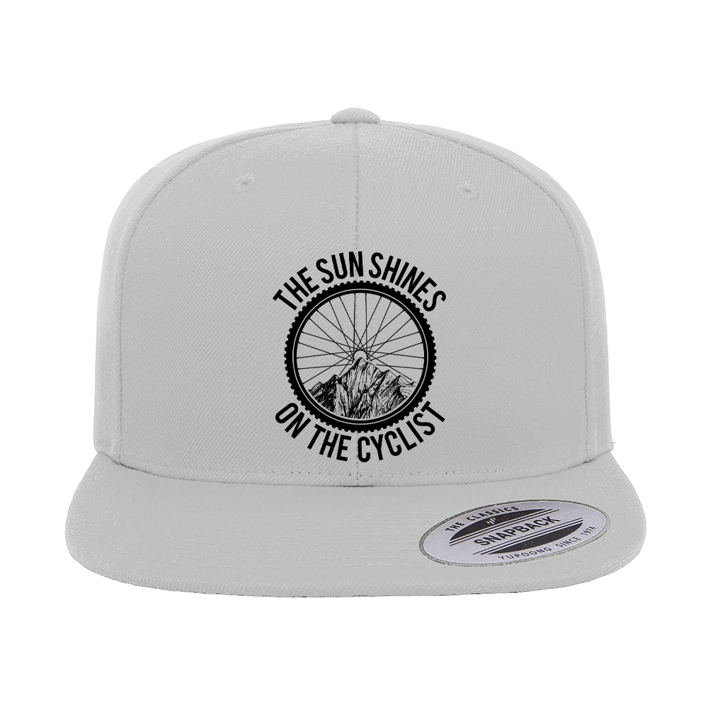 The Sun Shine On The Cyclist Embroidered Flat Bill Cap
