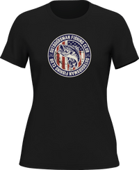 Thumbnail for Outdoorsman Fishing Club Patriotic T-Shirt for Women
