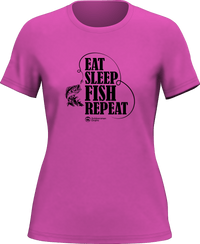 Thumbnail for Eat Sleep Fish Repeat T-Shirt for Women