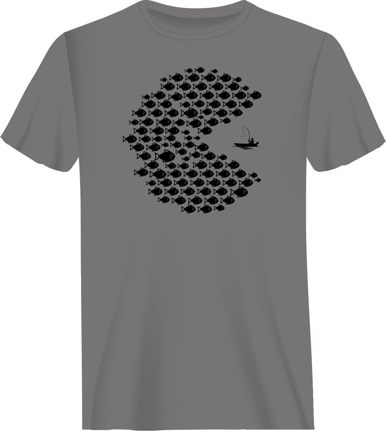 Fishing Pacman Style Man T-Shirt