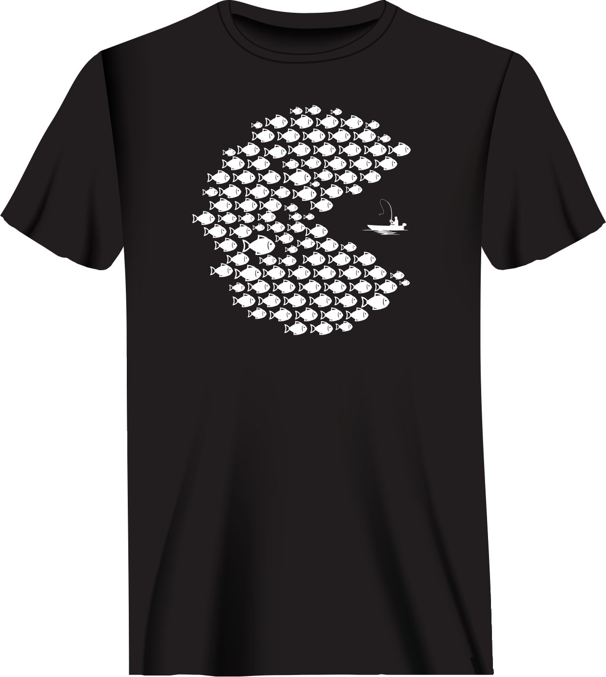 Fishing Pacman Style Man T-Shirt