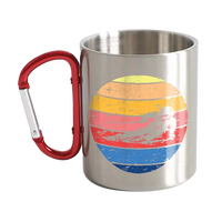 Thumbnail for Vintage Skier Stainless Steel Double Wall Carabiner Mug 12oz