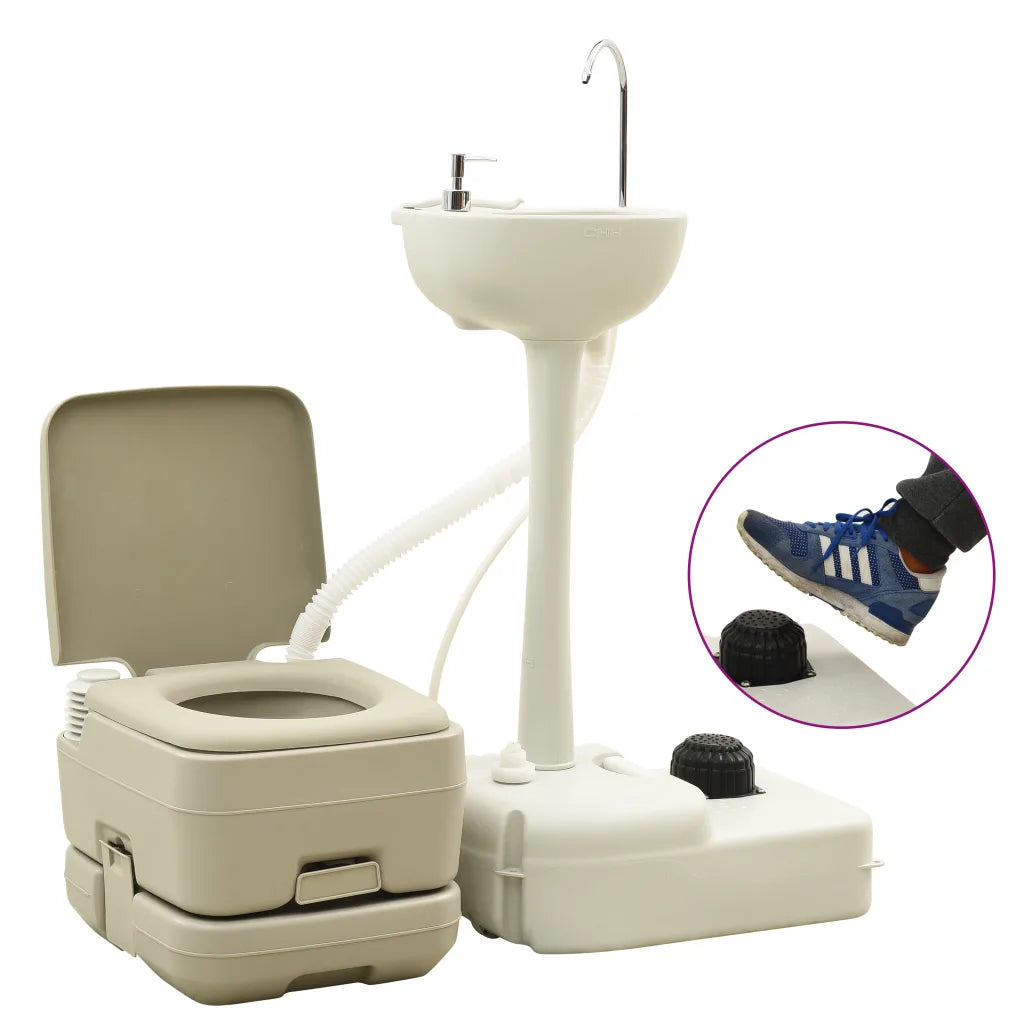 Portable Camping Toilet and Handwasher Stand