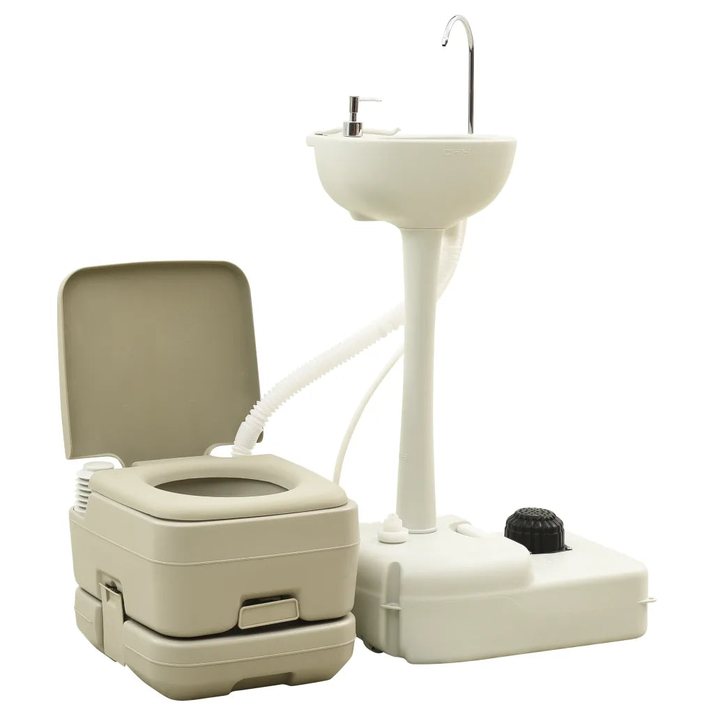 Portable Camping Toilet and Handwasher Stand