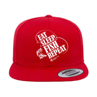 Thumbnail for Eat Sleep Fish Repeat Embroidered Flat Bill Cap
