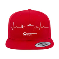Thumbnail for Fishing Cardiogram Embroidered Flat Bill Cap
