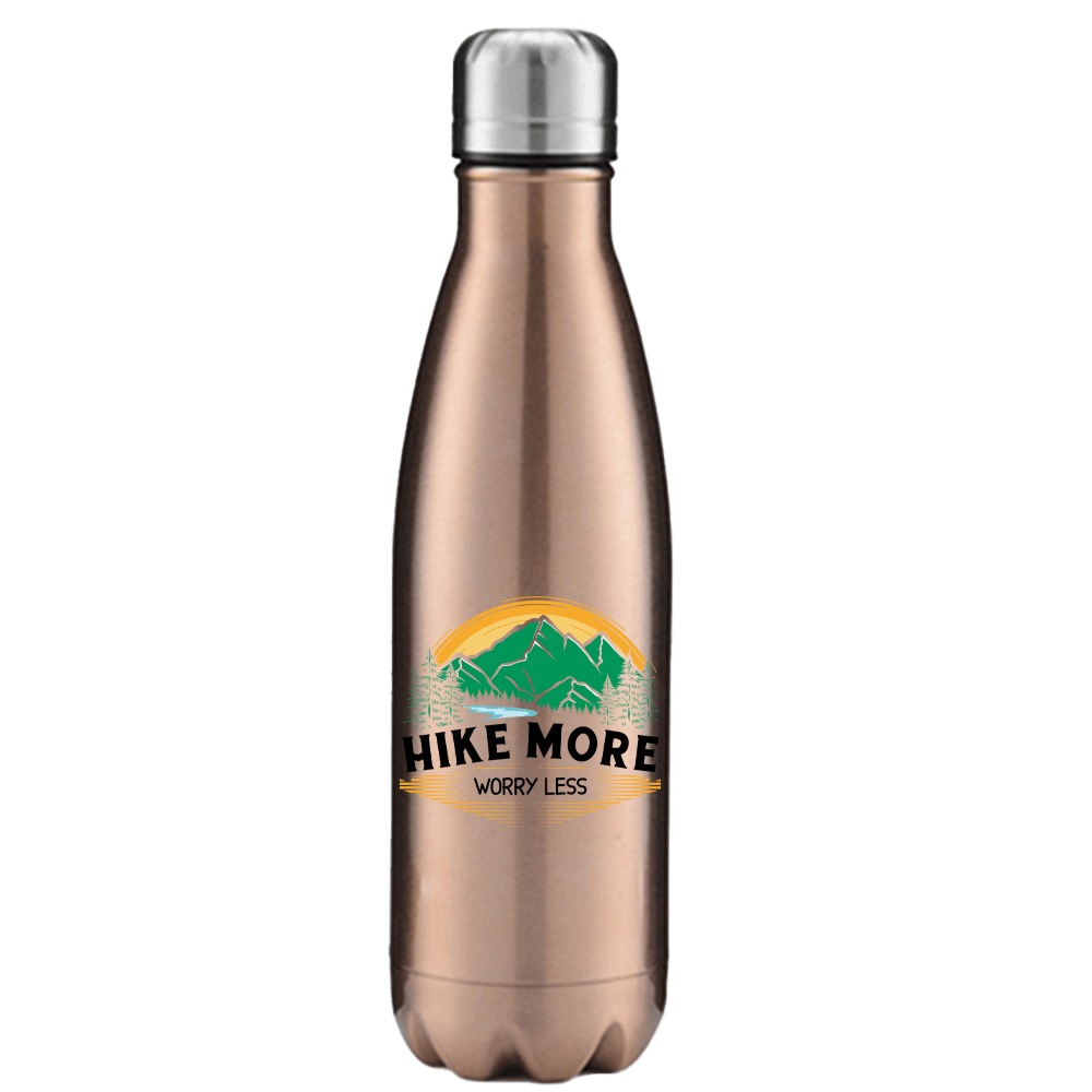 Hike More Worry Less Stainless Steel Water Bottle