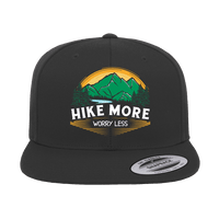 Thumbnail for Hike More Worry Less Printed Flat Bill Cap