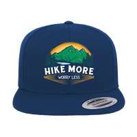 Thumbnail for Hike More Worry Less Printed Flat Bill Cap