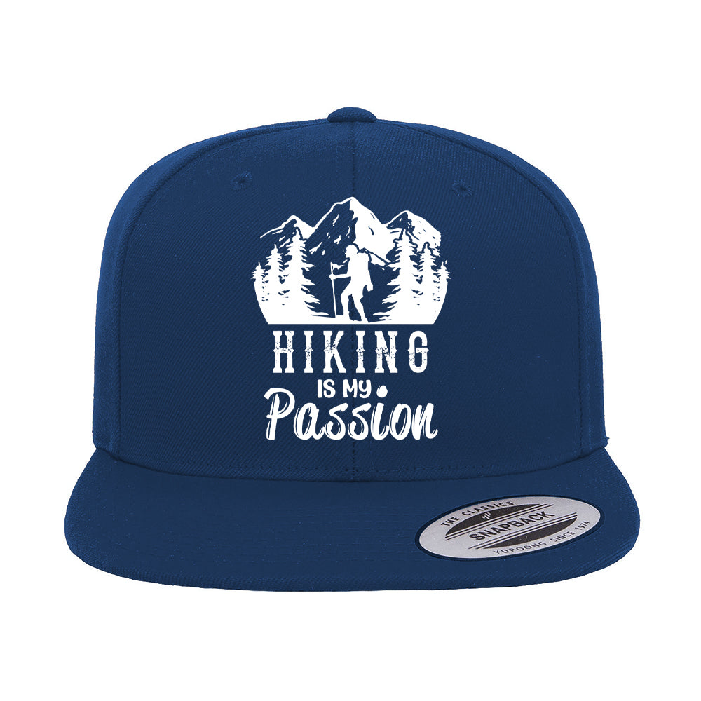 Hiking Is My Passion Embroidered Flat Bill Cap