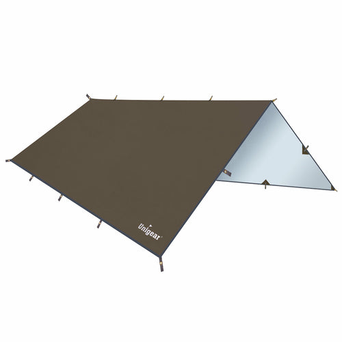 Rainproof Camping Hammock and Tent Tarp Shelter Brown